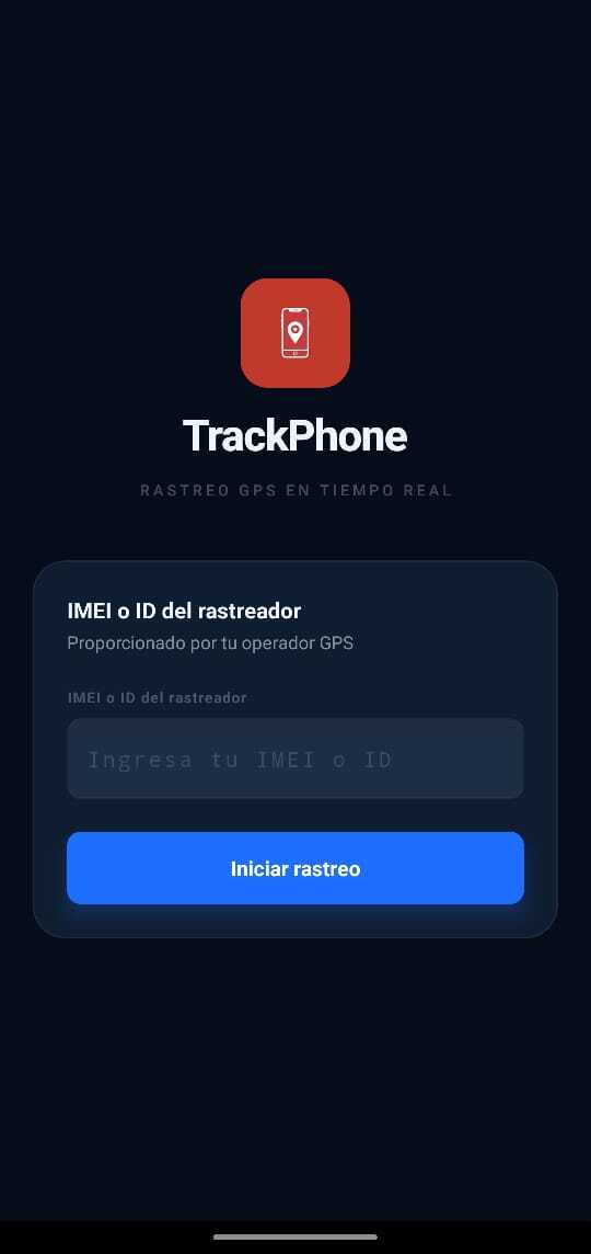Inicio de sesión TrackPhone