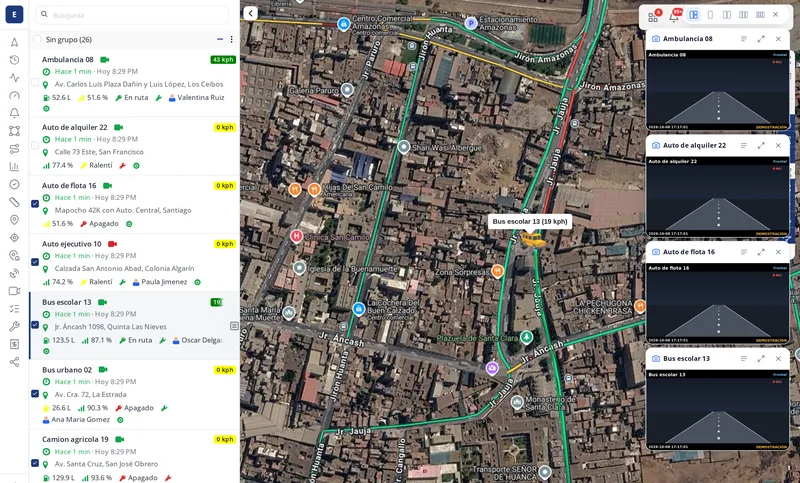 Quatro olhadas rápidas de câmeras abertas sobre o mapa